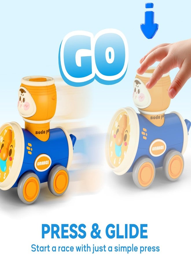 آي بلاي، آي ليرن مجموعة ألعاب سيارات iPlay و iLearn Press to Go للأطفال الصغار من عمر 1-3 سنوات، سيارات سباق احتكاكية للأطفال، مجموعة سيارات لعب للأطفال الرضع، هدايا عيد الميلاد الأول للأطفال من عمر 6-9-12-18 شهرًا، للأطفال من عمر سنة واحدة (أولاد وبنات) - Image 2